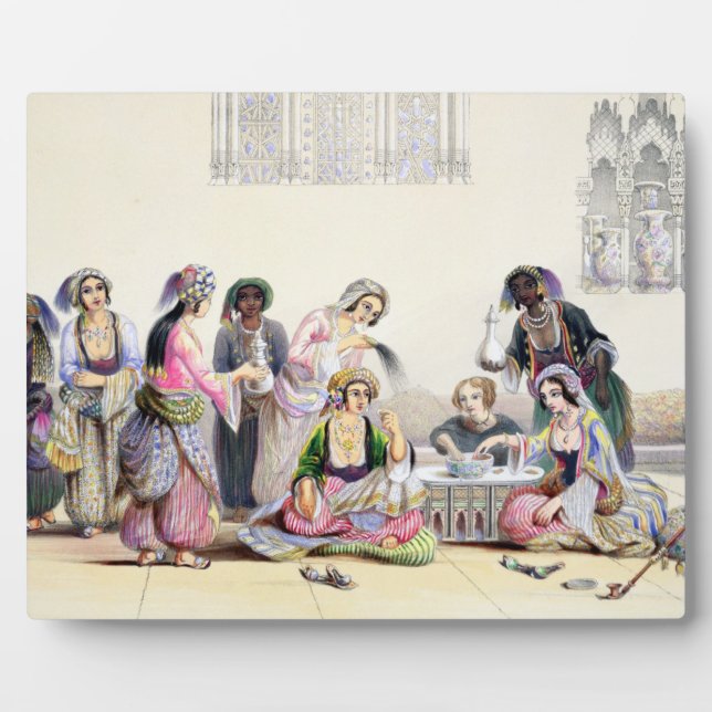 Interior of a Harem, in Cairo (colour litho) Plaque (Front)