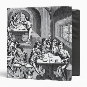 Interior of a hostelry, after a woodcut in a folio binder