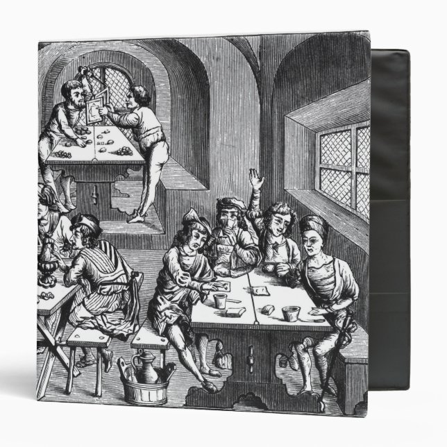 Interior of a hostelry, after a woodcut in a folio binder (Front/Inside)