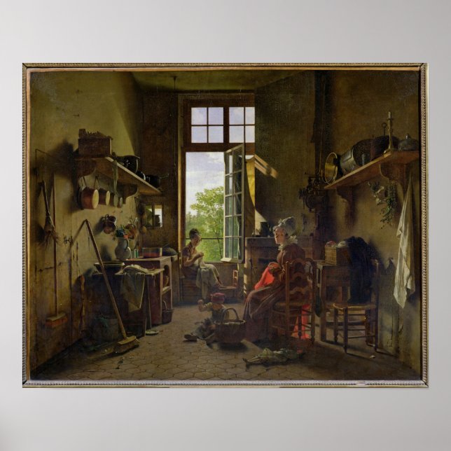 Interior of a Kitchen, 1815 Poster (Front)