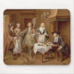 Interior of a Kitchen with Figures Tasting Wine Mouse Pad