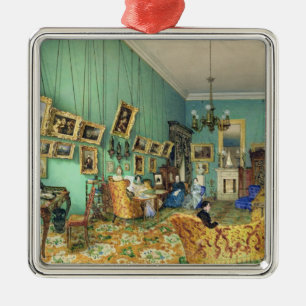 Interior of a living room, 1847 metal ornament