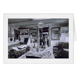 Interior of a Nile Boat (b&w photo)