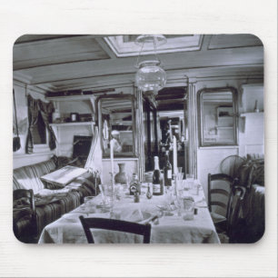 Interior of a Nile Boat (b&w photo) Mouse Pad