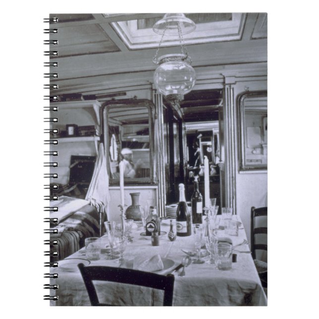 Interior of a Nile Boat (b&w photo) Notebook (Front)