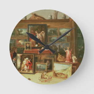 Interior of a Picture Gallery Round Clock
