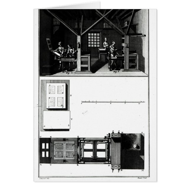 Interior of a Printing Works and Plan (Front)