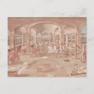 Interior of a Printing Works in the 16th Century Postcard