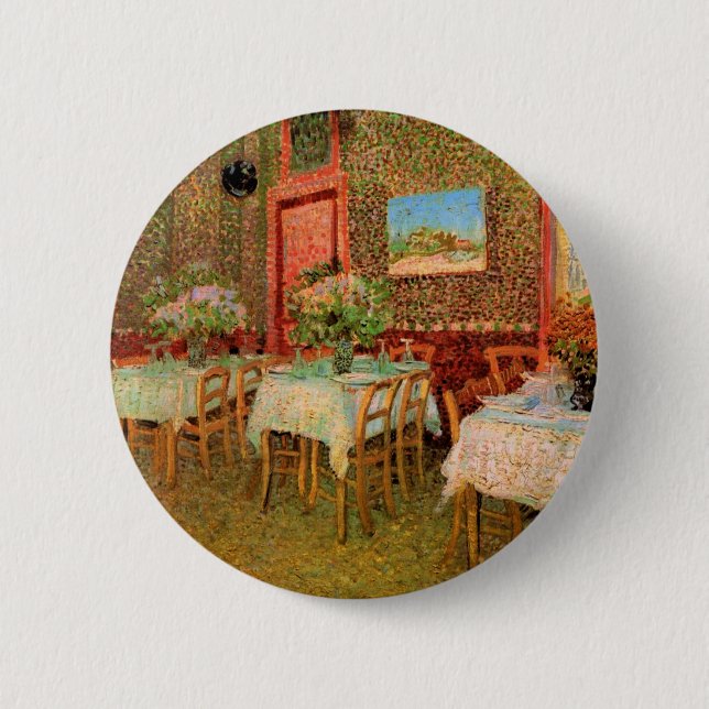Interior of a Restaurant by Vincent van Gogh 2 Inch Round Button (Front)