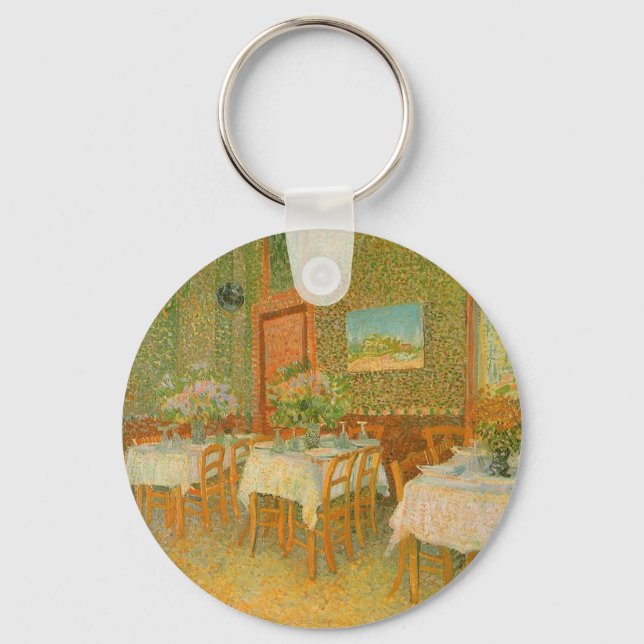 Interior of a Restaurant by Vincent van Gogh Keychain (Front)