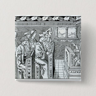 Interior of a School 2 Inch Square Button