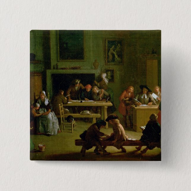 Interior of a Schoolroom 2 Inch Square Button (Front)