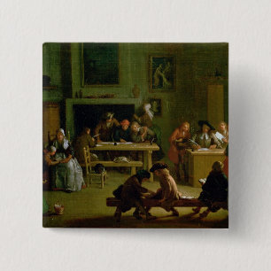 Interior of a Schoolroom 2 Inch Square Button