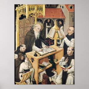 Interior of a Scriptorium, School of Segovia Poster