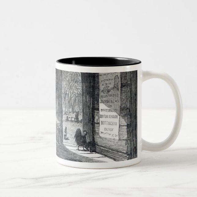 Interior of a settler's hut in Australia Two-Tone Coffee Mug (Right)