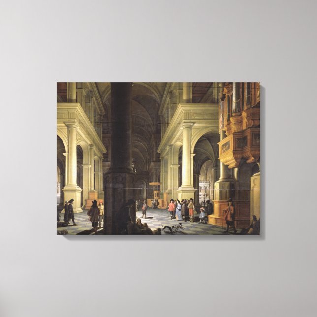 Interior of a Temple, 1652 Canvas Print (Front)