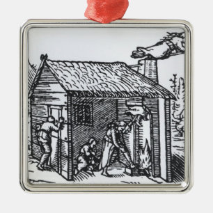 Interior of a Witch's House, 1579 Metal Ornament