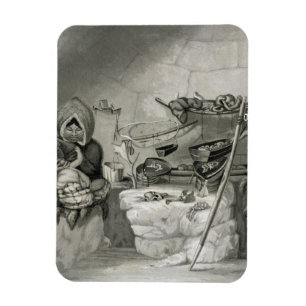 Interior of an Eskimo Snow Hut, Winter Island 1822 Magnet