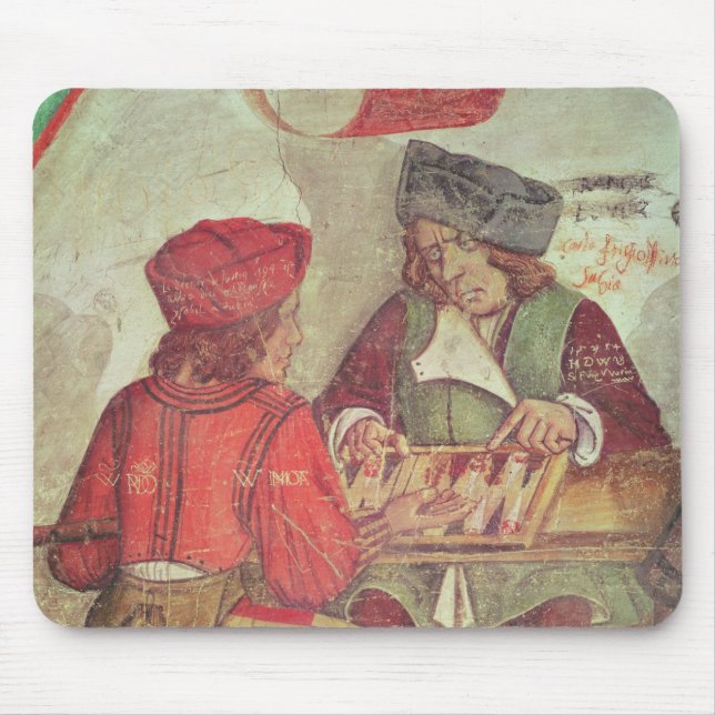 Interior of an Inn, detail of backgammon players Mouse Pad (Front)
