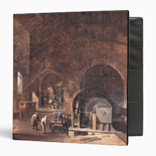 Interior of an Ironworks, c.1850-60 (oil on canvas Binder