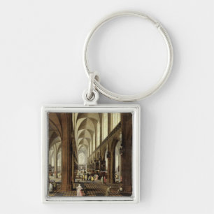 Interior of Antwerp Cathedral, c.1650 Keychain