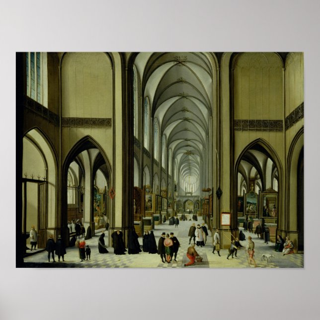 Interior of Antwerp cathedral Poster (Front)