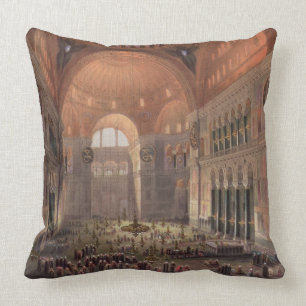 Interior of Haghia Sophia, Constantinople, pub. 18 Throw Pillow