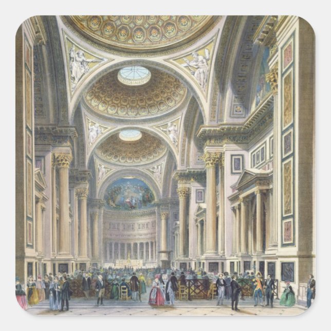 Interior of La Madeleine, Paris Square Sticker (Front)