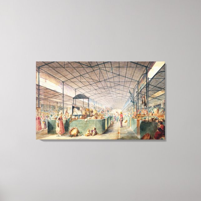 Interior of Les Halles, 1835 Canvas Print (Front)