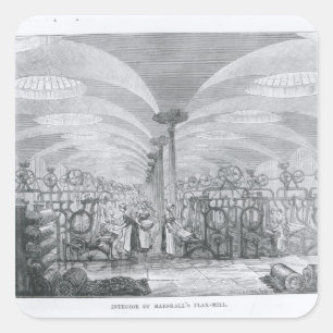 Interior of Marshall's Flax-Mill Square Sticker