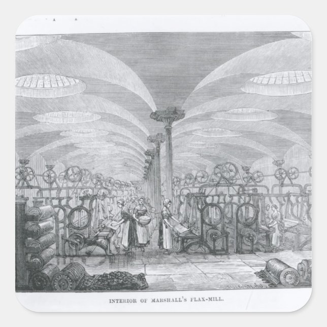 Interior of Marshall's Flax-Mill Square Sticker (Front)