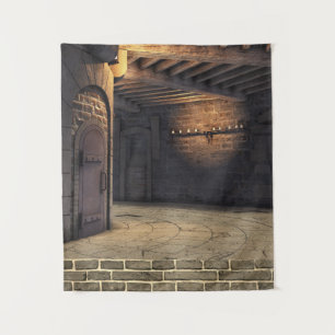 Interior of Medieval Castle Photo Backdrop Tapestry