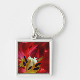 Interior of parrot tulip flower keychain
