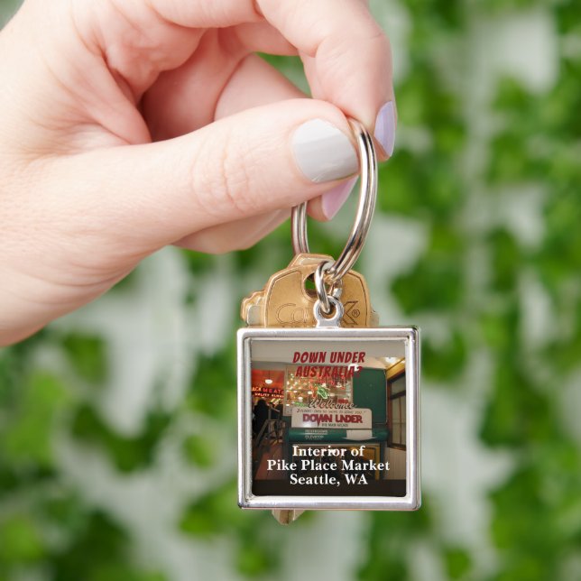 Interior of Pike Place Market Seattle, Washington Keychain (Hand)