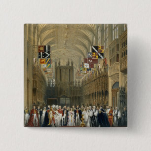 Interior of St George's Chapel, 1838 (colour litho 2 Inch Square Button