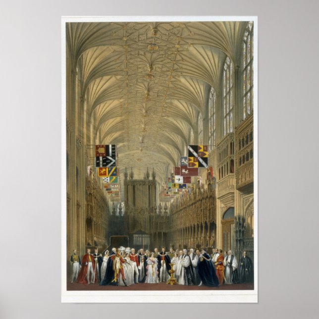 Interior of St George's Chapel, 1838 (colour litho Poster (Front)