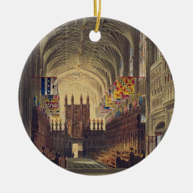 Interior of St. George's Chapel, Windsor Castle, f Ceramic Ornament (Front)