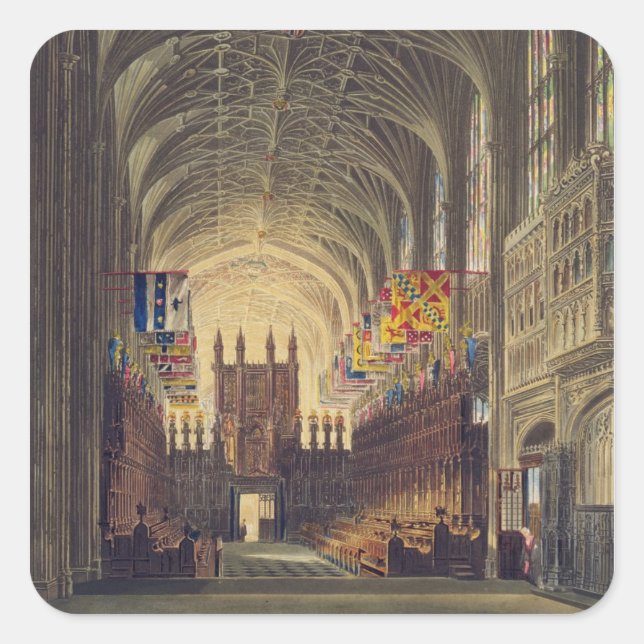 Interior of St. George's Chapel, Windsor Castle, f Square Sticker (Front)