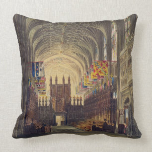 Interior of St. George's Chapel, Windsor Castle, f Throw Pillow