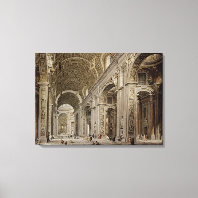Interior of St Peter's Basilica in Rome Canvas Print (Front)
