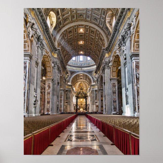 Interior of St. Peter's Basilica Poster (Front)