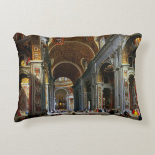 Interior of St. Peter's Basilica, Rome Accent Pillow