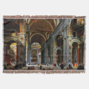 Interior of St. Peter's Basilica, Rome Throw Blanket