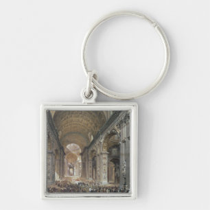 Interior of St. Peter's, Rome, 1867 Keychain
