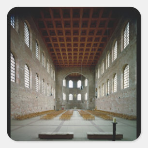 Interior of the basilica, early 4th century AD Square Sticker