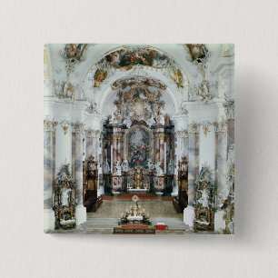 Interior of the benedictine abbey church 2 inch square button