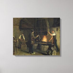 Interior of the Forge, 1837 Canvas Print