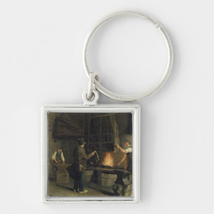Interior of the Forge, 1837 Keychain