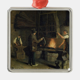 Interior of the Forge, 1837 Metal Ornament