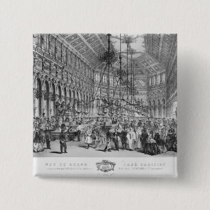 Interior of the 'Grand Cafe Parisien', Paris 2 Inch Square Button